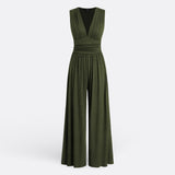 Stylish Wide-Leg Jumpsuit with Sleeveless Design