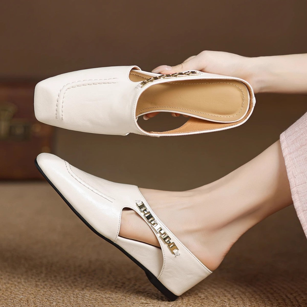 Avella Leather Slippers