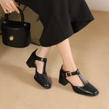 Marcele T-Strap Leather Shoes