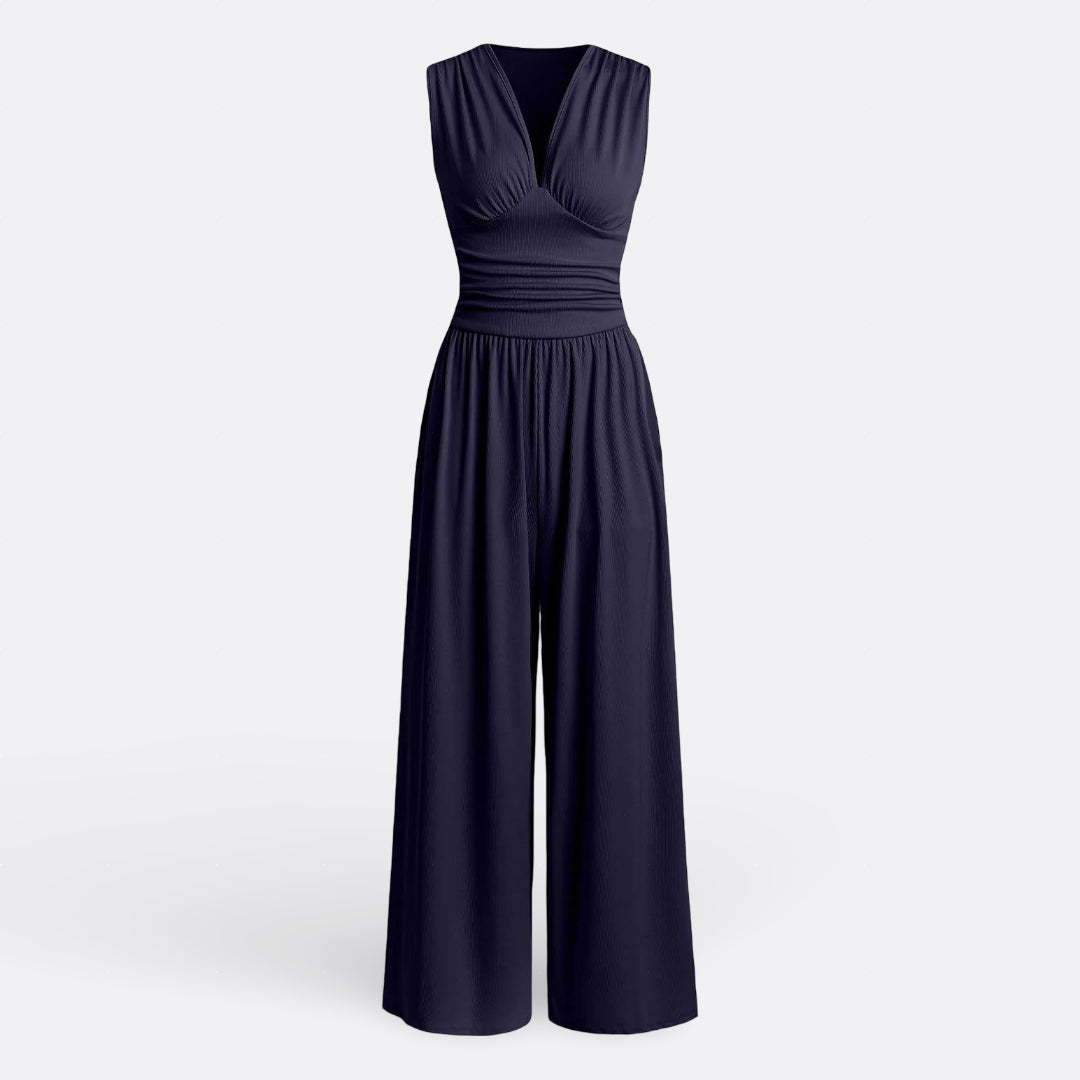 Stylish Wide-Leg Jumpsuit with Sleeveless Design