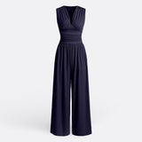Stylish Wide-Leg Jumpsuit with Sleeveless Design