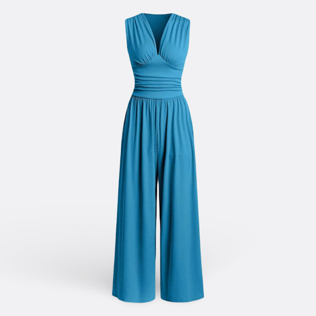 Stylish Wide-Leg Jumpsuit with Sleeveless Design