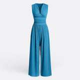 Stylish Wide-Leg Jumpsuit with Sleeveless Design