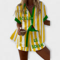 Summer Linen Striped Set