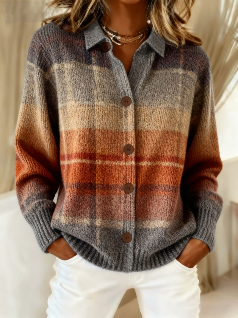 Edith | Ombre-Karostrickjacke rudeniui
