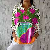 Blusa su Gėlių Vazos Raštu