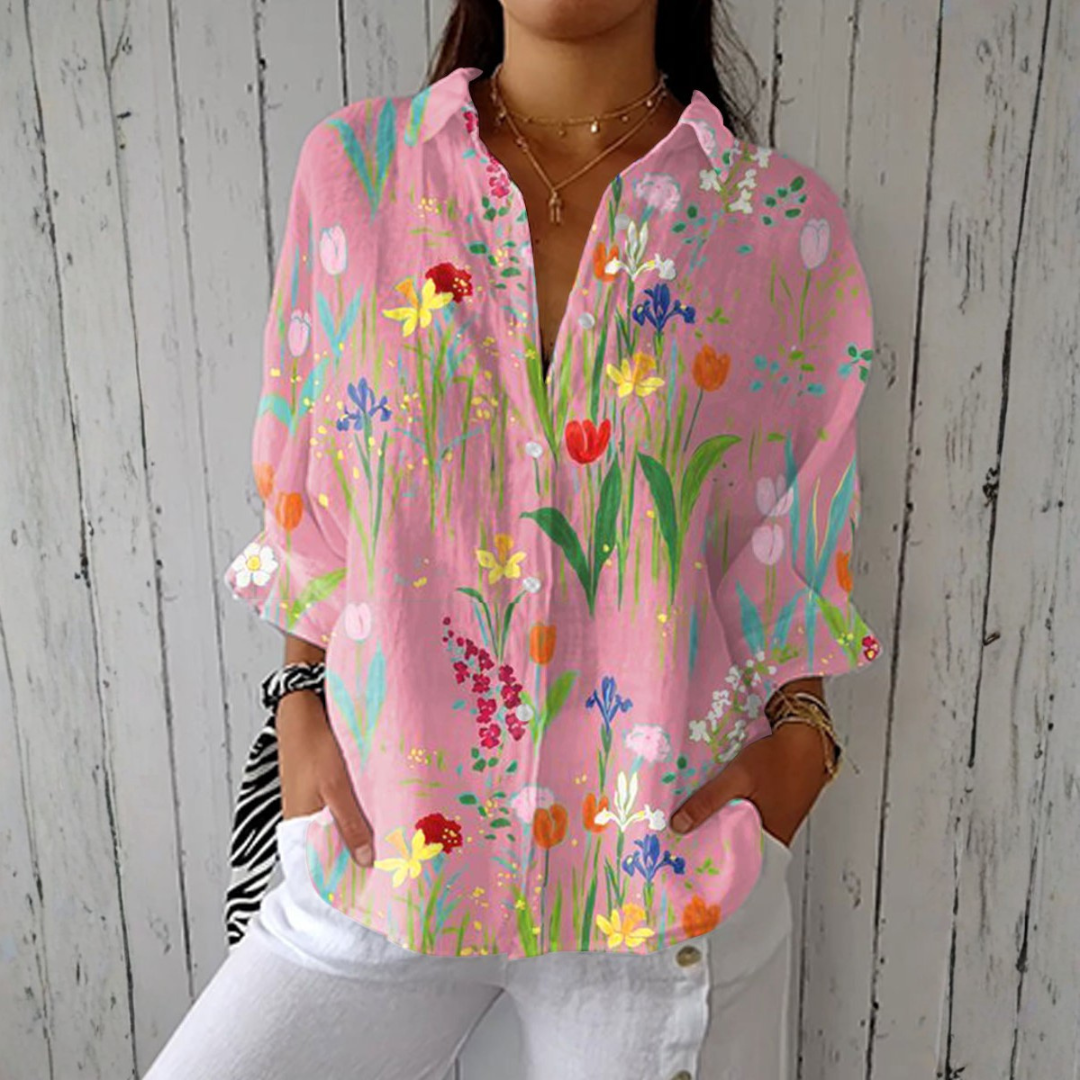 Tulip Garden Floral Blouse