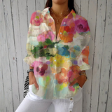 Elegantiška Gėlių Aquarelos Blusa
