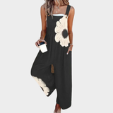 Patogus Raštuotas Jumpsuit (Juoda)