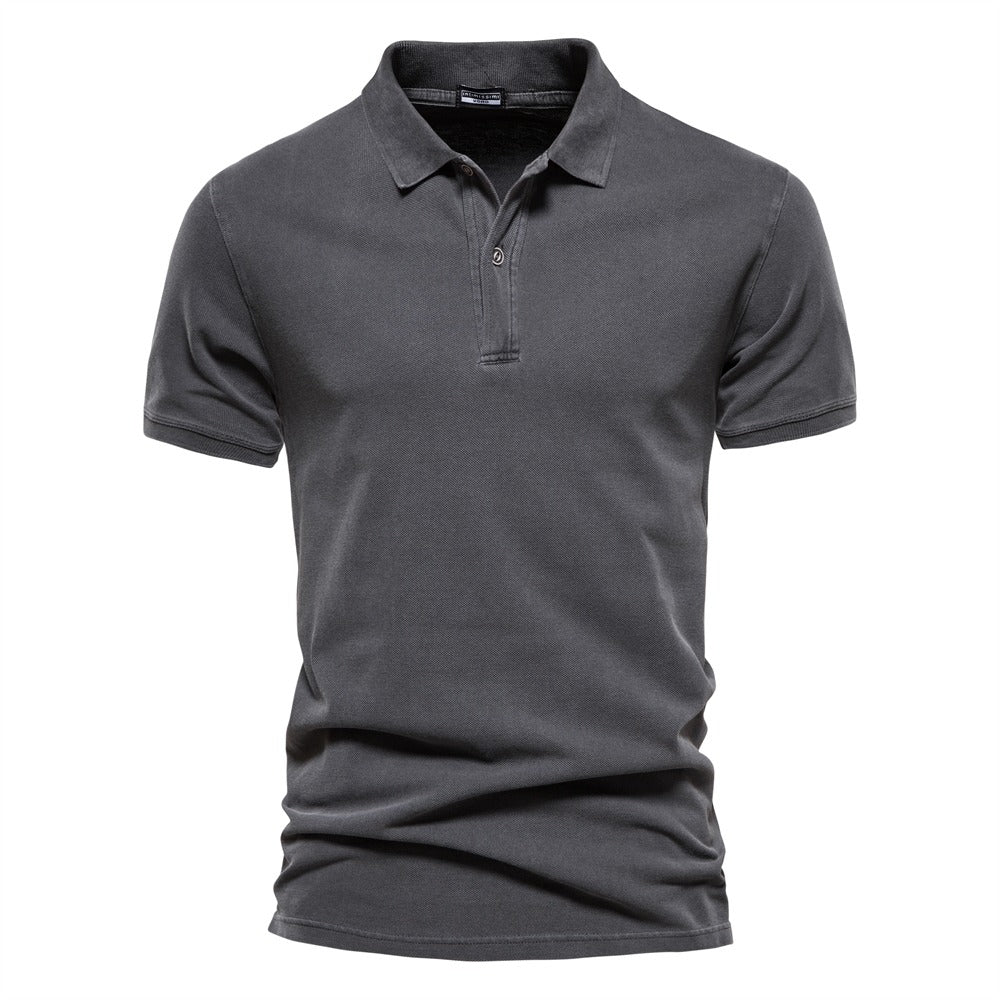 Polo de Gola Canelada com Três Botões