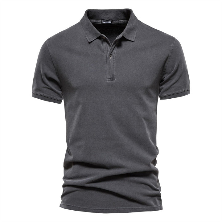 Polo de Gola Canelada com Três Botões