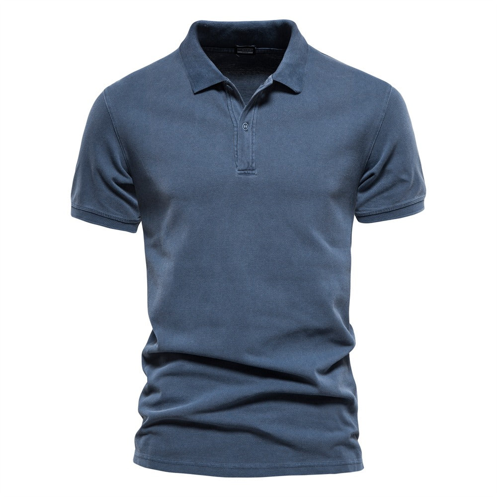 Polo de Gola Canelada com Três Botões
