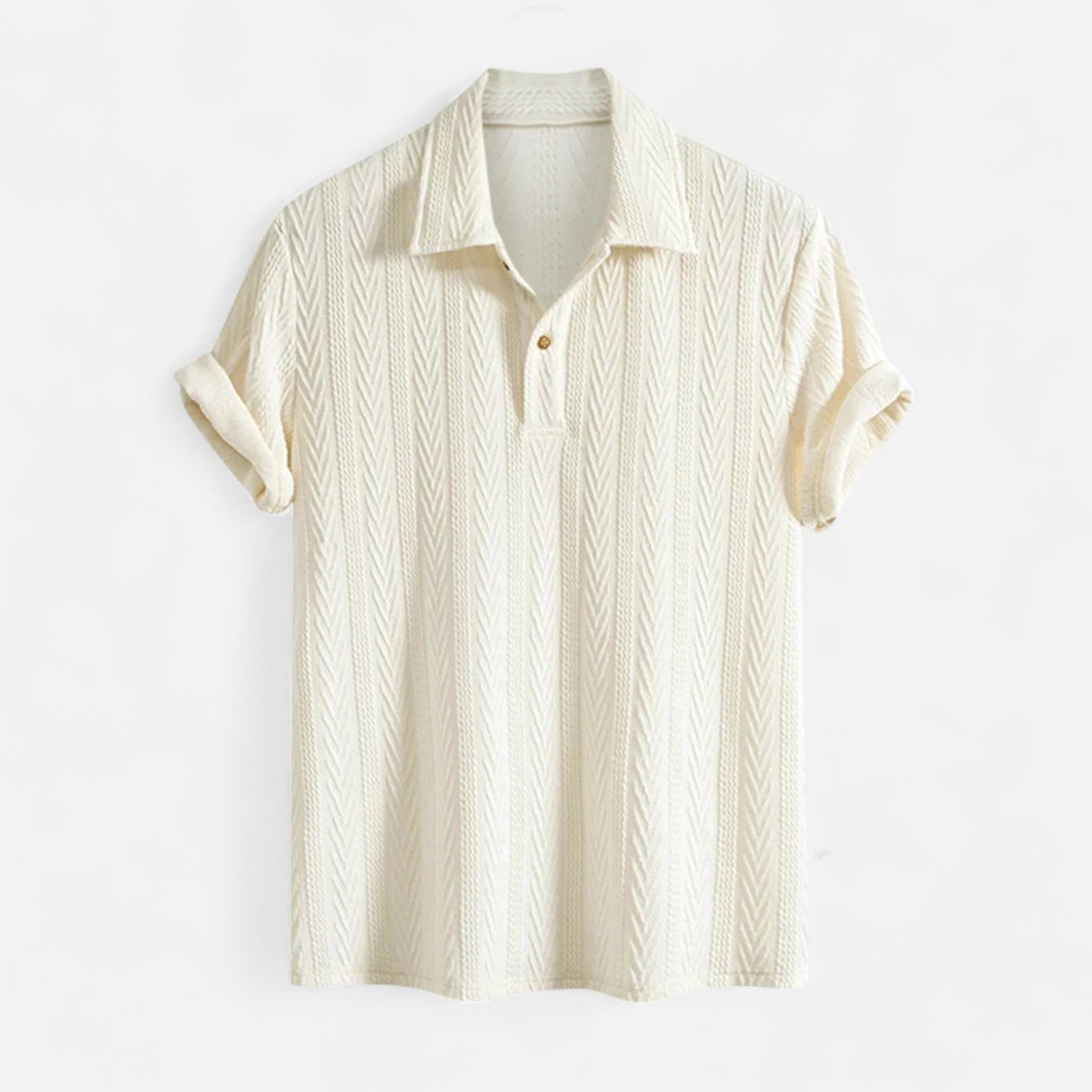 Jacquard Megztinis su Polo Apykakle