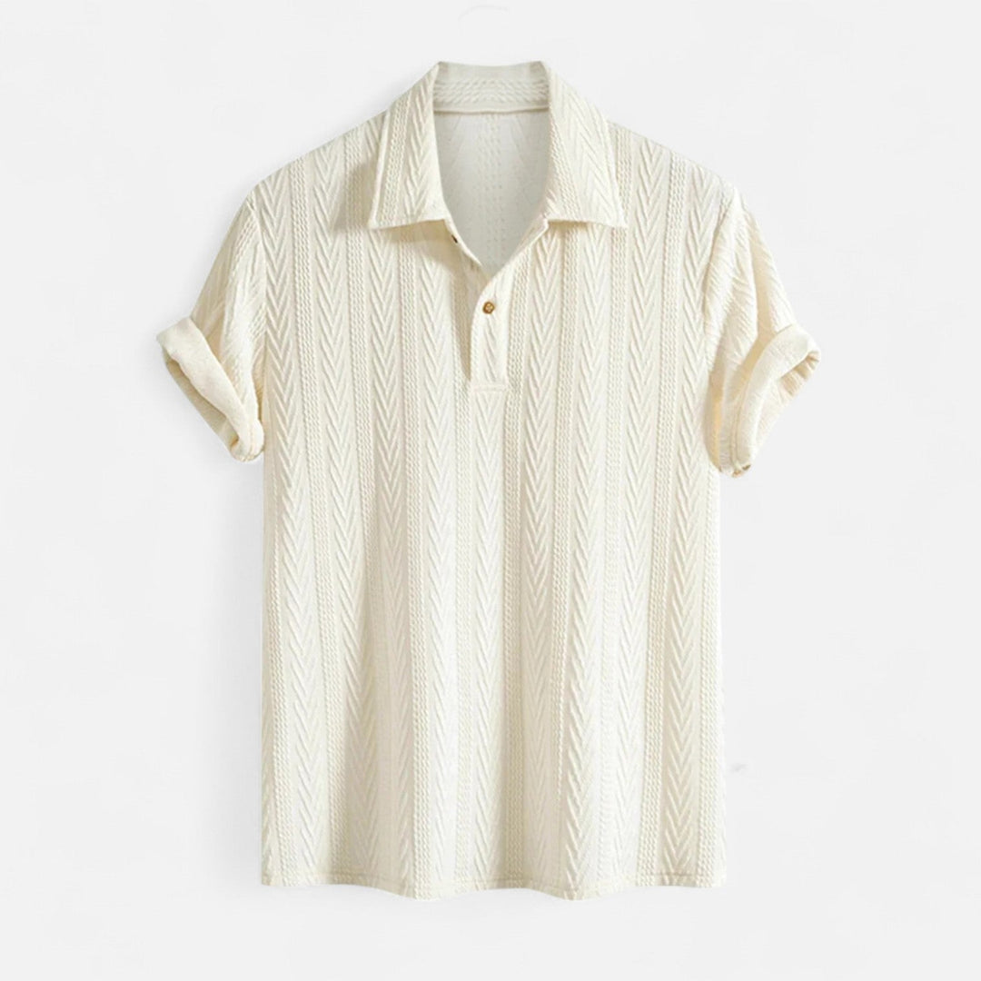 Jacquard Megztinis su Polo Apykakle
