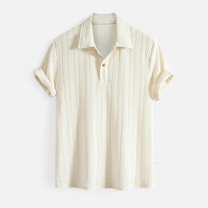 Jacquard Megztinis su Polo Apykakle