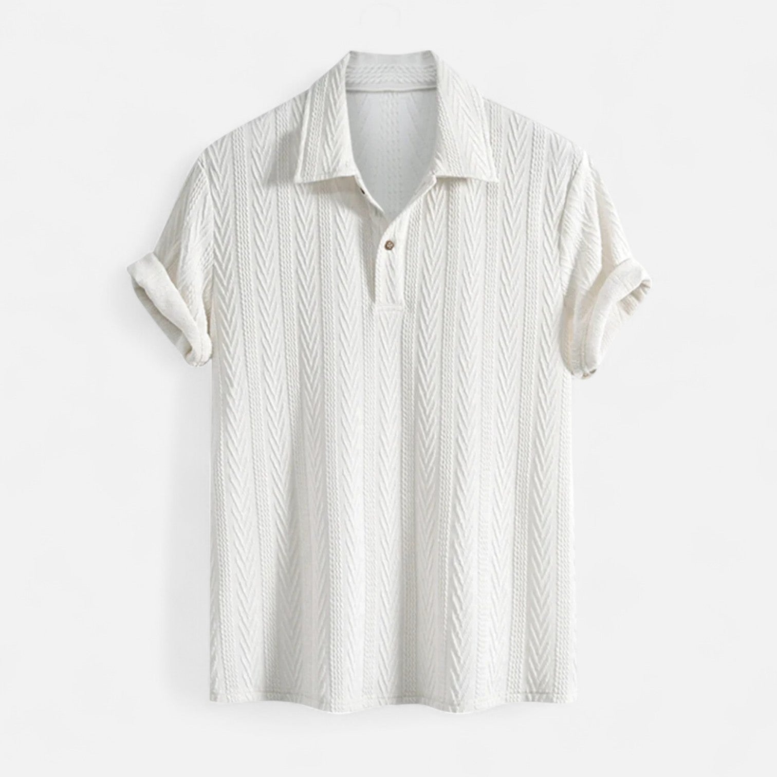 Jacquard Megztinis su Polo Apykakle
