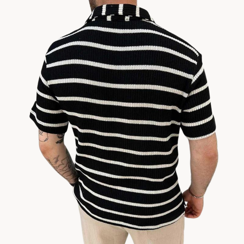 Kvėpuojantys polo marškiniai su Johnny apykakle