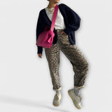 Retro Leopard Print Jeans
