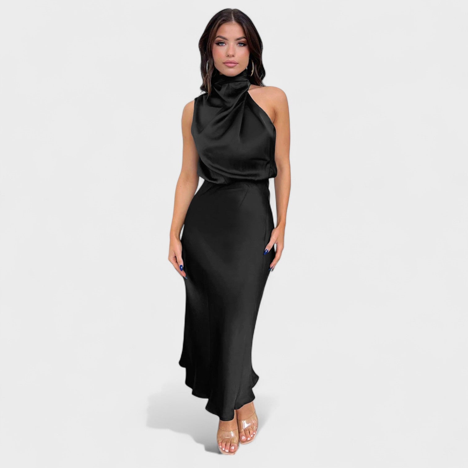 Elegantiška Satino Suknelė
