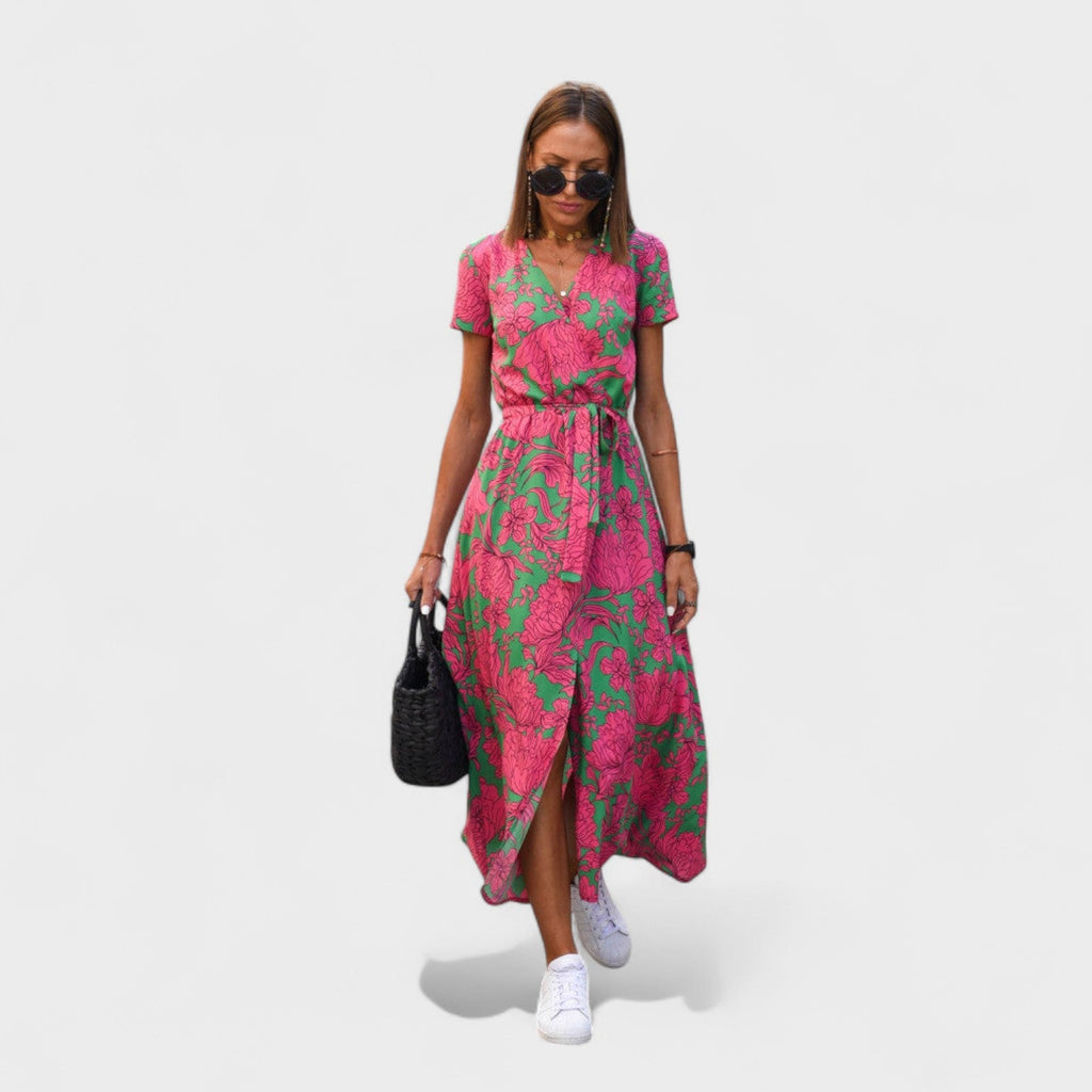 Rožinė Lirio - Boho Stiliaus Suknelė