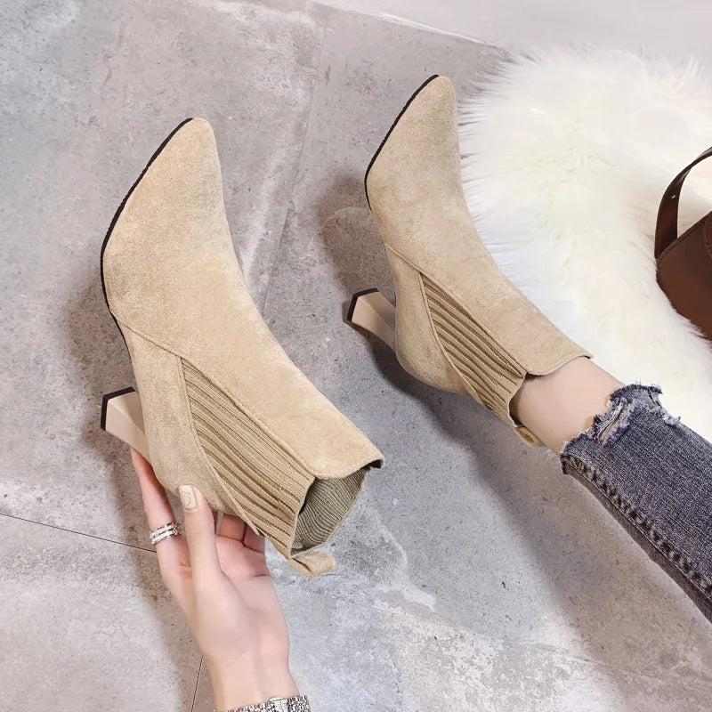 Nubuck Suede Platform Boots