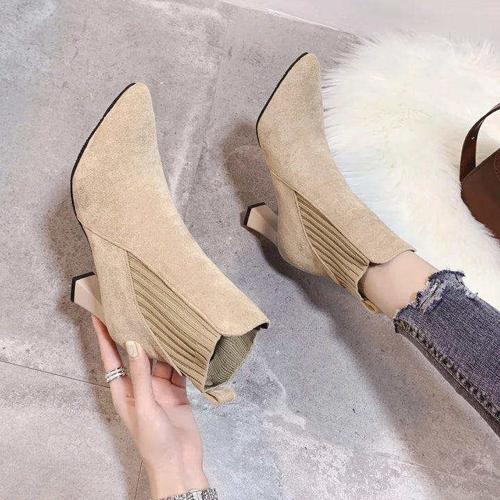 Nubuck Suede Platform Boots