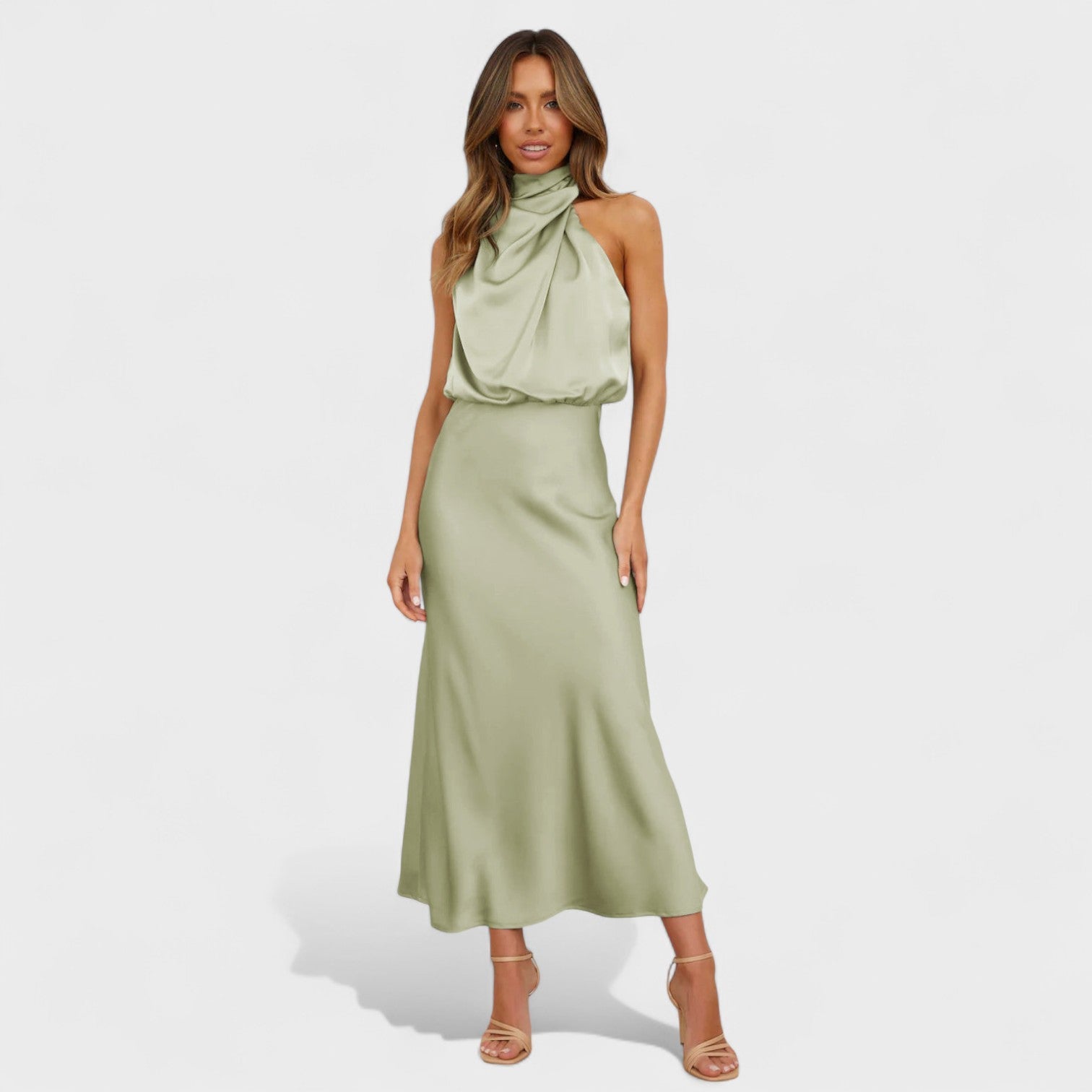 Elegantiška Satino Suknelė