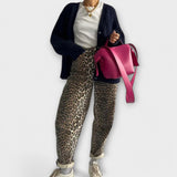Retro Leopard Print Jeans