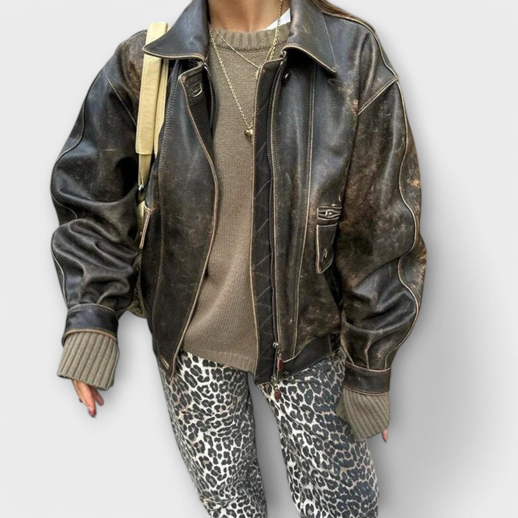 Retro Leopard Print Jeans