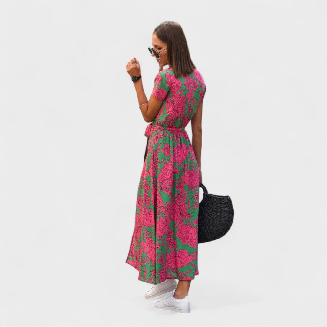 Rožinė Lirio - Boho Stiliaus Suknelė
