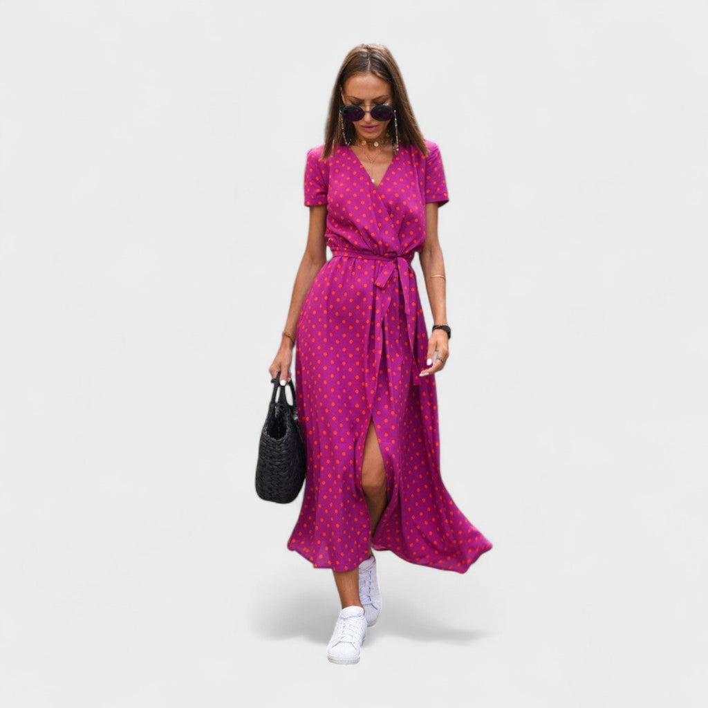 Rožinė Lirio - Boho Stiliaus Suknelė
