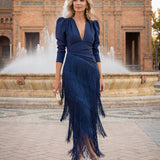 Elegantiška Ilga Suknelė (Ruda)