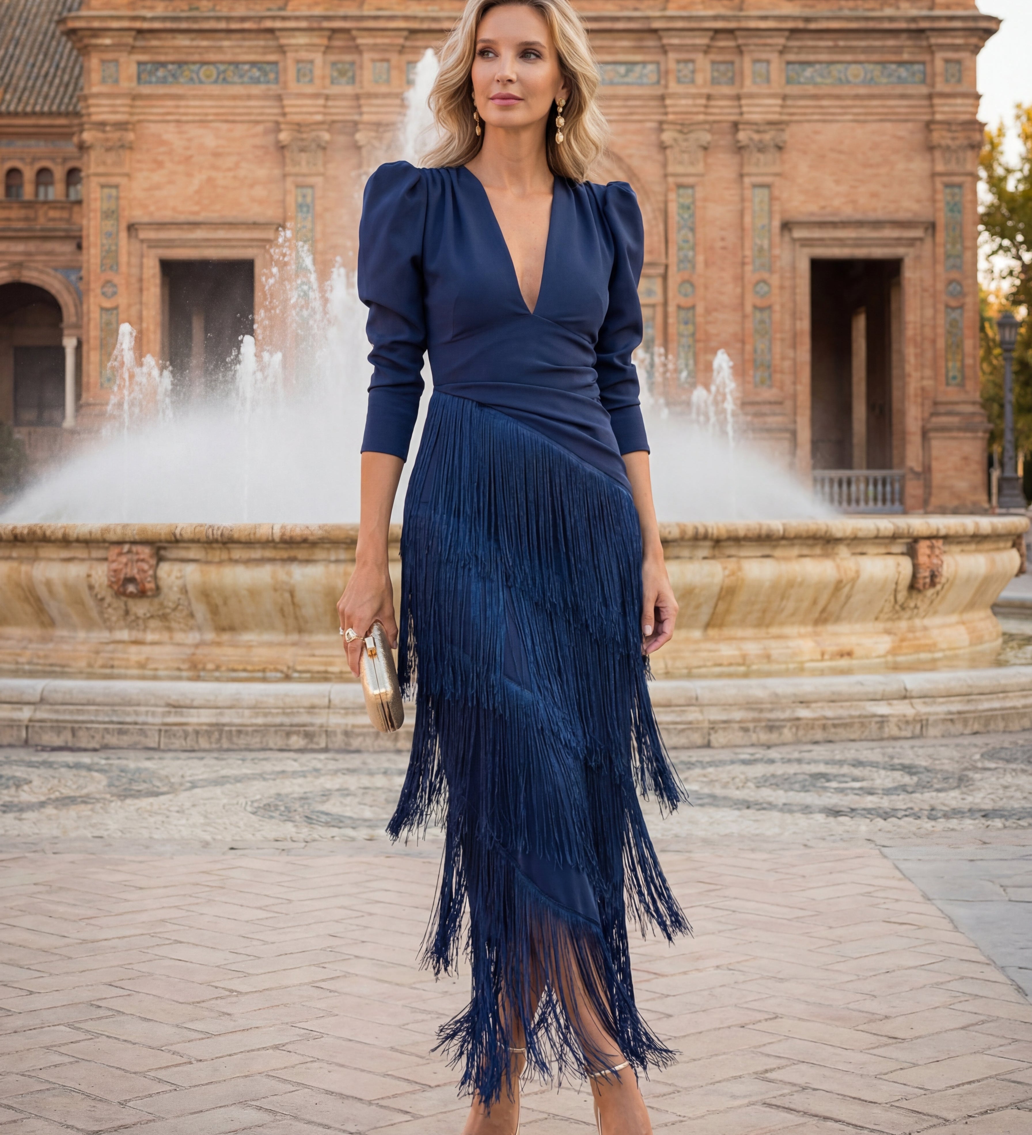 Elegantiška Ilga Suknelė (Ruda)