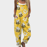 Patogus Raštuotas Jumpsuit (Geltona)