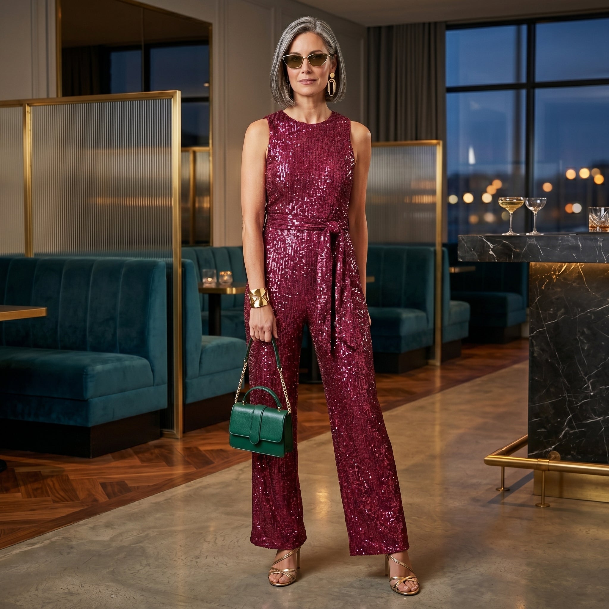 Šventinis Blizgantis Jumpsuit