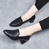 Vegan Leather High Heels with Delicate Embroidery
