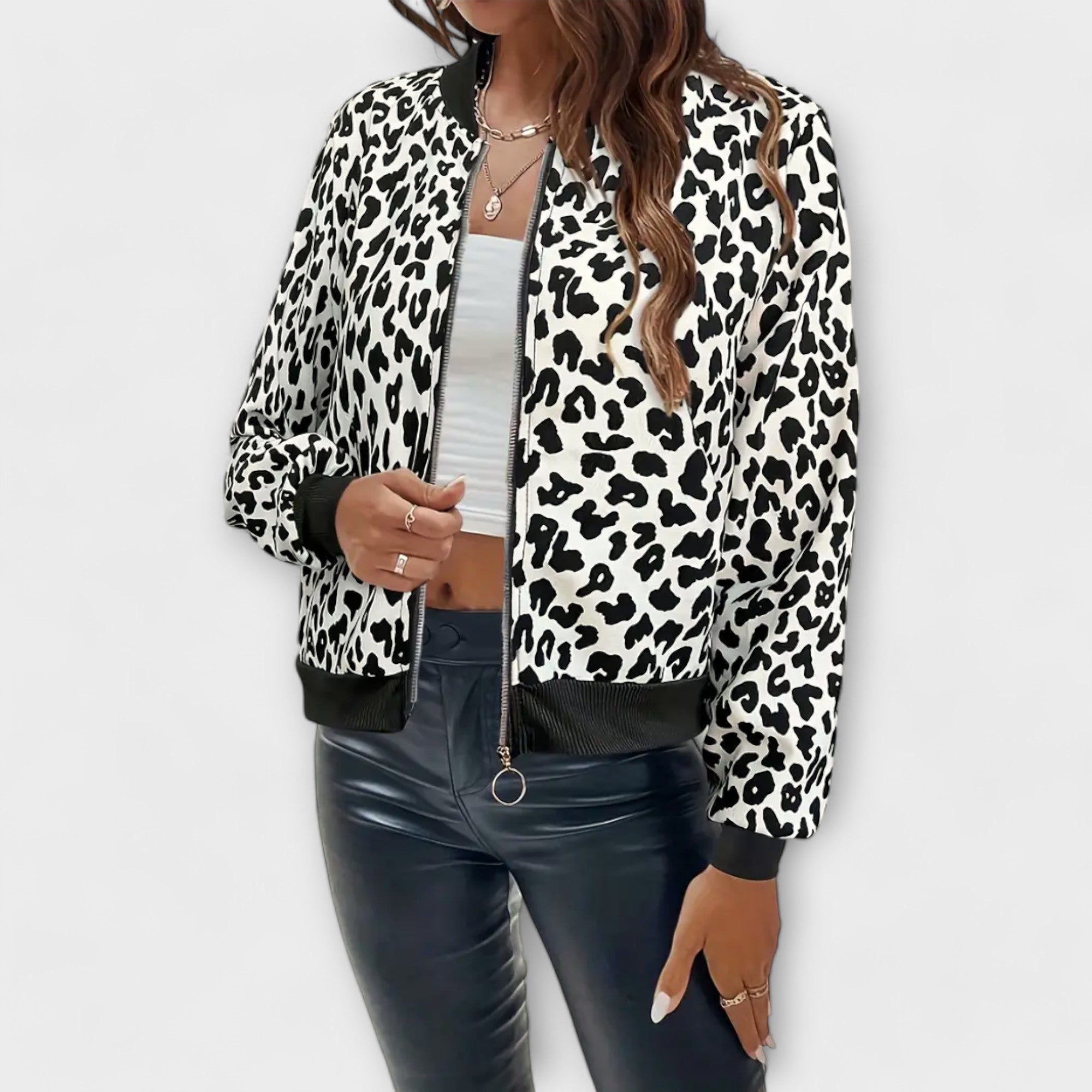 Stilingas Leopardo Rašto Paltas