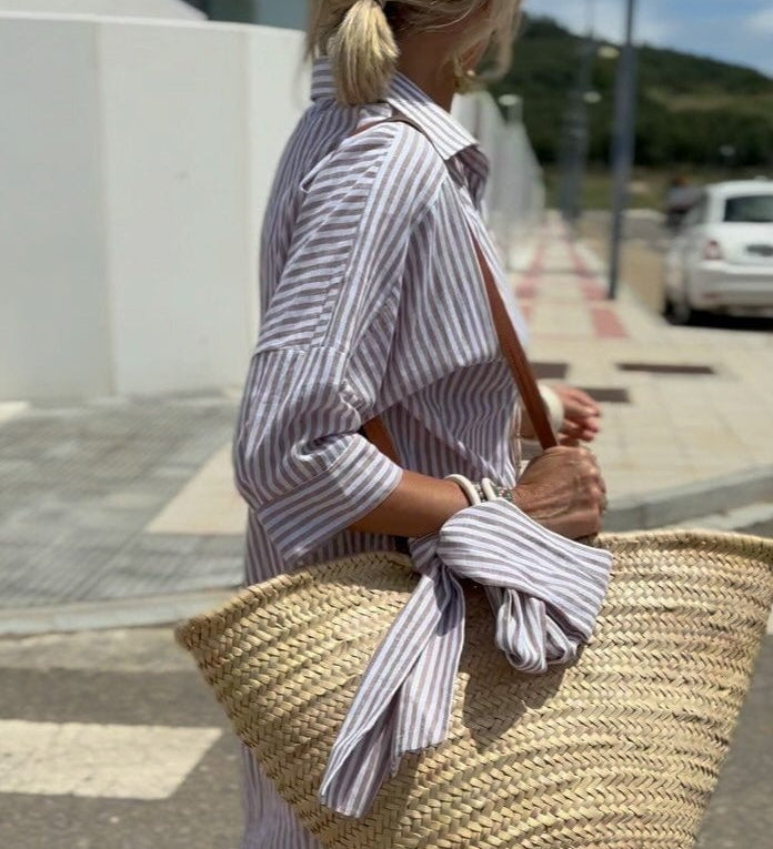 Klasikiniai Dryžuoti Marškiniai (Rožinė)
