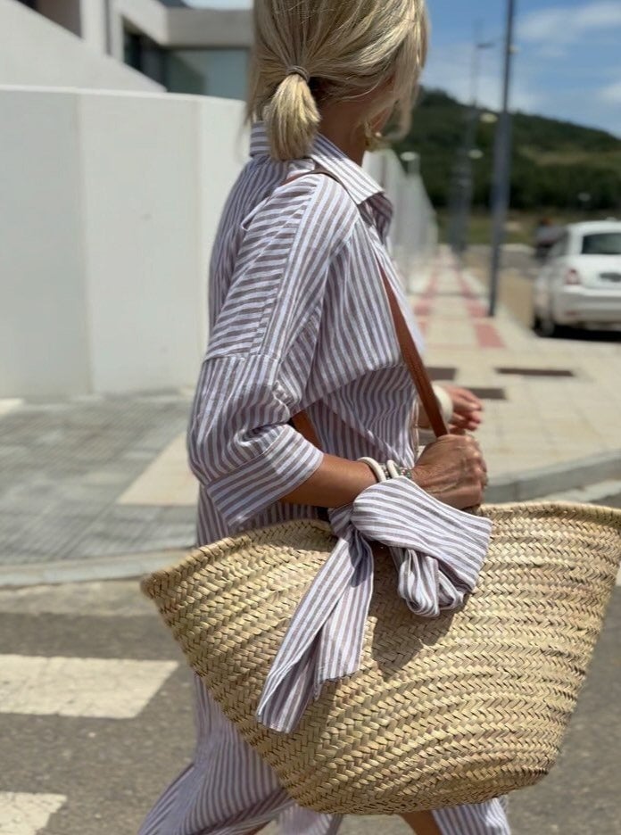 Klasikiniai Dryžuoti Marškiniai (Rožinė)