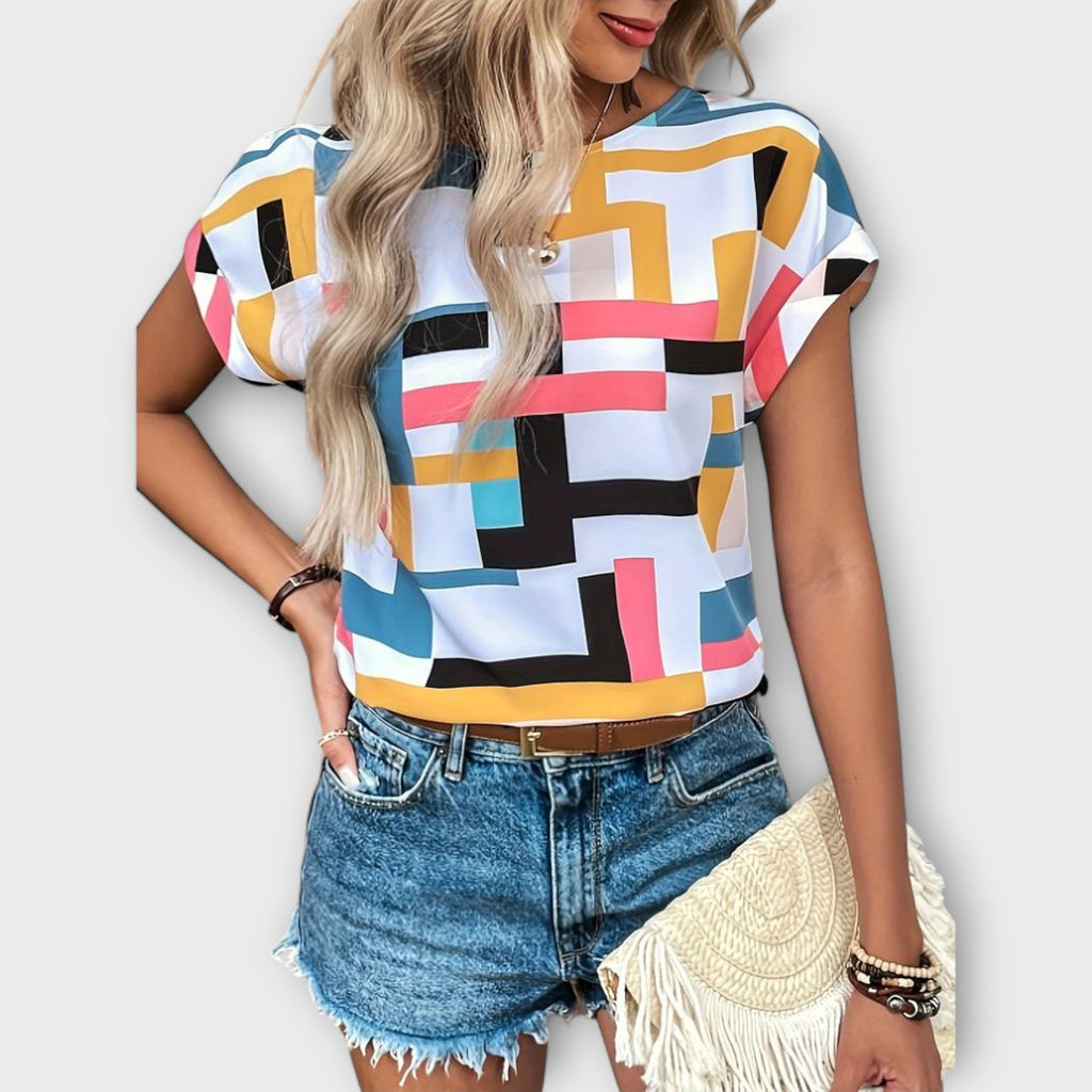 Blusa con mangas trompeta