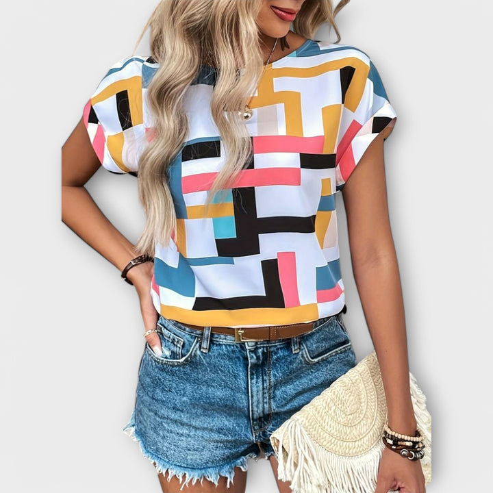 Blusa con mangas trompeta