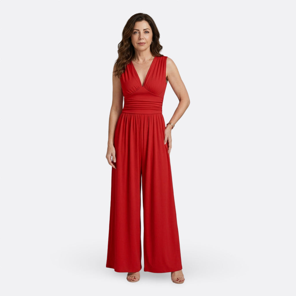 Stylish Wide-Leg Jumpsuit with Sleeveless Design