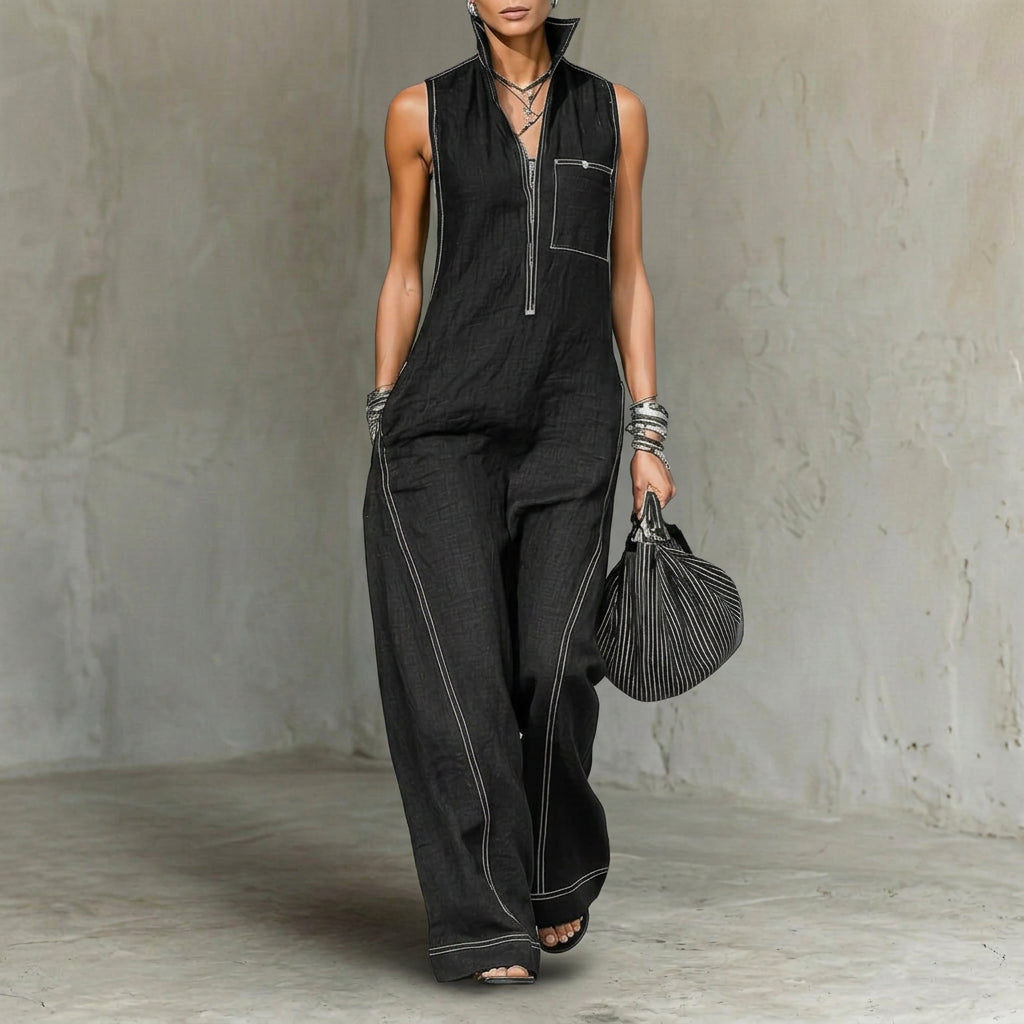 Minimalistinis moteriškas jumpsuit