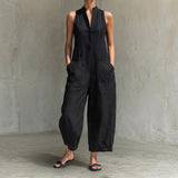 Minimalistinis Be Rankovių Jumpsuitas