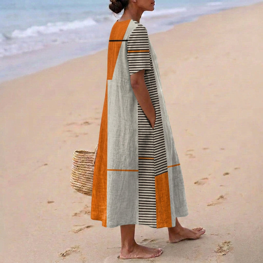 Geometric Striped Dress
