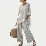 Asymmetric Blouse Set