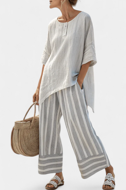 Asymmetric Blouse Set