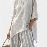 Asymmetric Blouse Set
