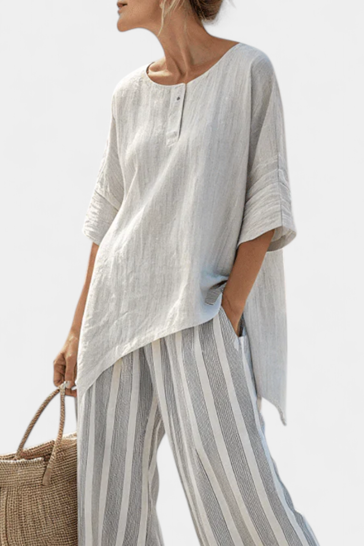 Asymmetric Blouse Set