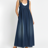 Retro Denim Maxi Dress